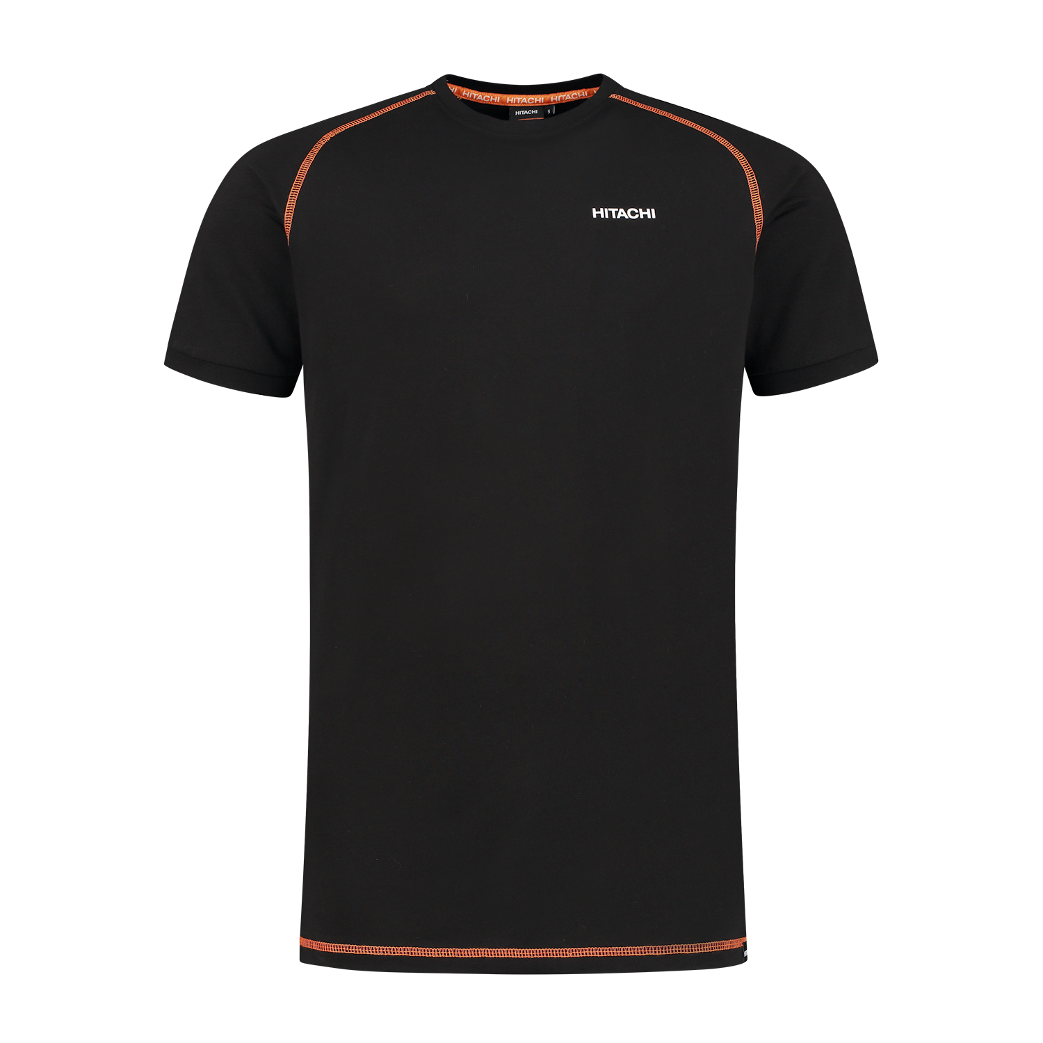 Hitachi T-Shirt black orange contrast
