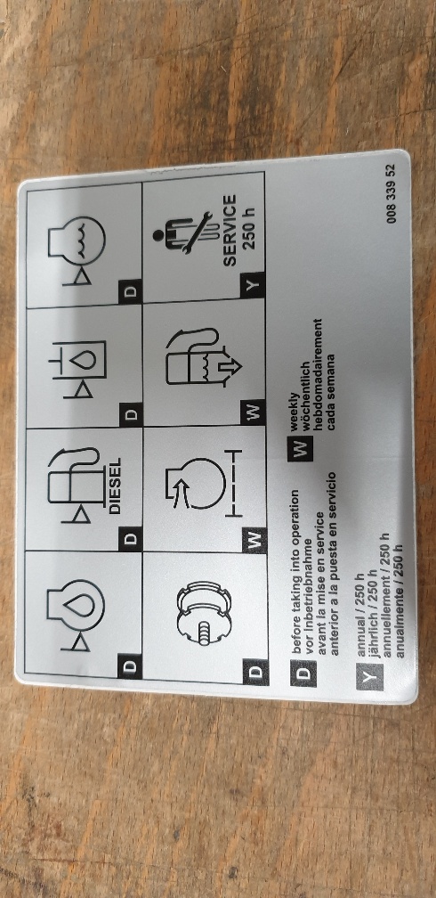 WARTUNGSANLEITUNGSSCHILD