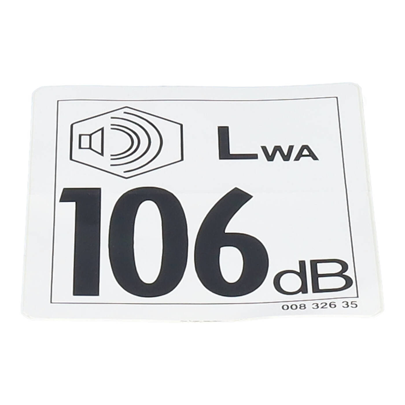 HINWEISSCHILD "LAERMPEGEL 106DB"