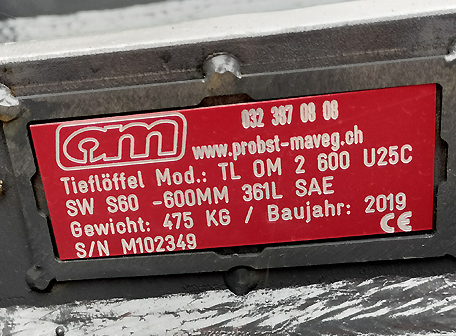 Godet de creuse OM 2 600 mm lame amovible - Image 4